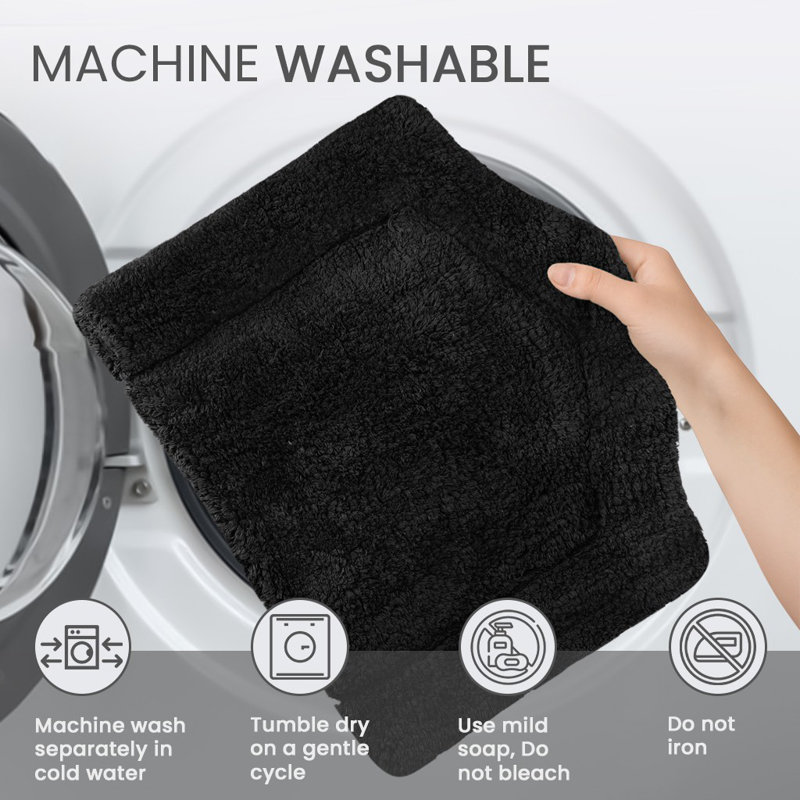 Morissette 100% Cotton Contour Mat 20"x20", Black
