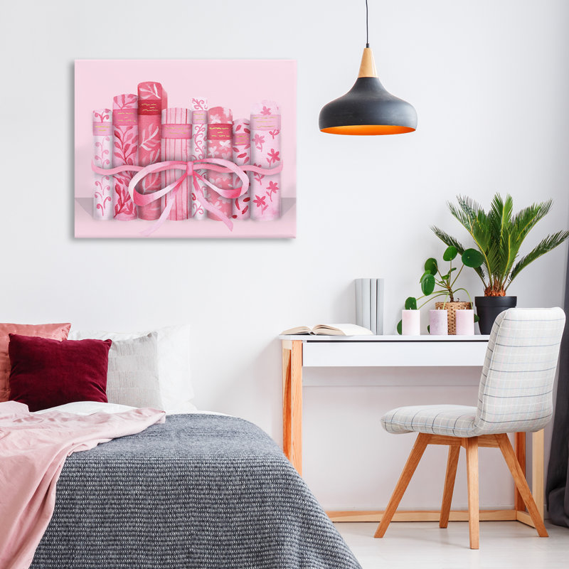 Toile rose pastel, par Nina Jacobs, H 16 po x l 20 po