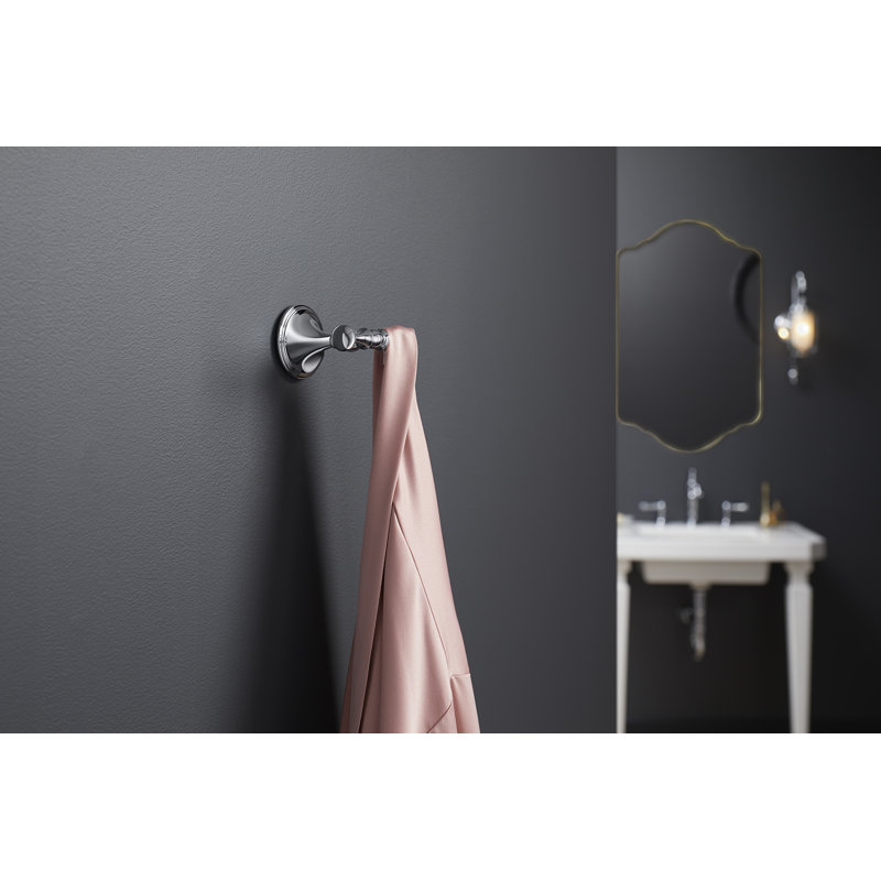 Decorative Double Robe Hook, Polished Chrome