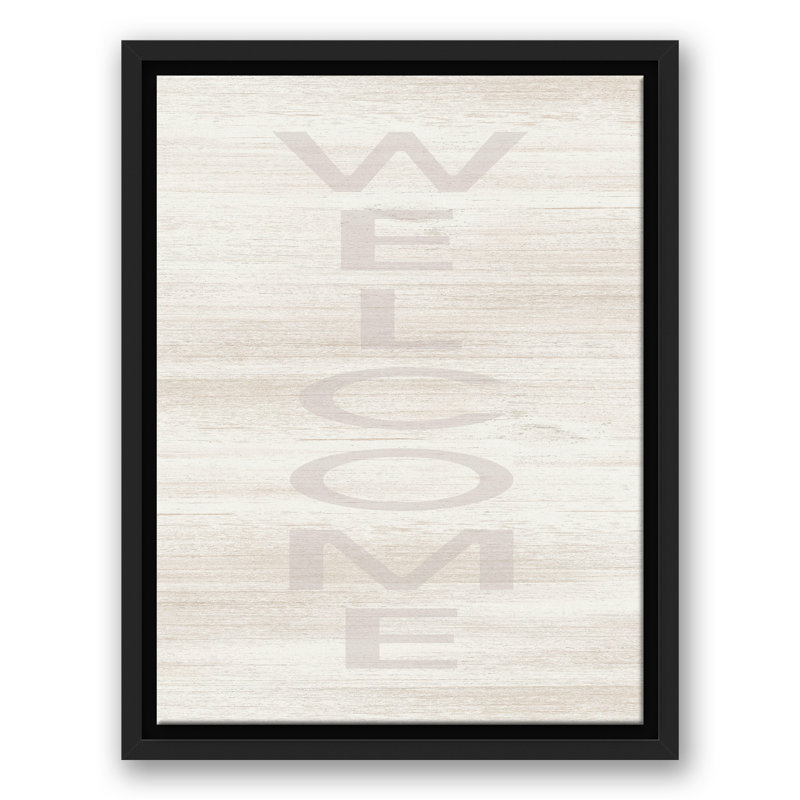 Toile encadrée flottante Welcome, H 17,75 po x l 13,75 po x P 1,75 po