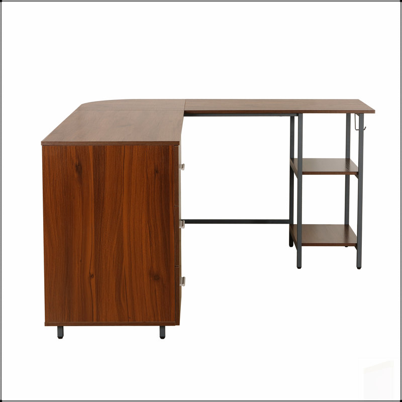 Bureau en L avec rangement Techni Mobili, combinant charme rustique et fonctionnalité moderne pour des espaces de travail efficaces