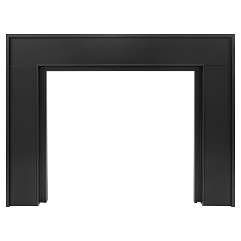  Modern Ember Leavitt 48"x42" Wood Fireplace Mantel Surround Kit, 72, Black