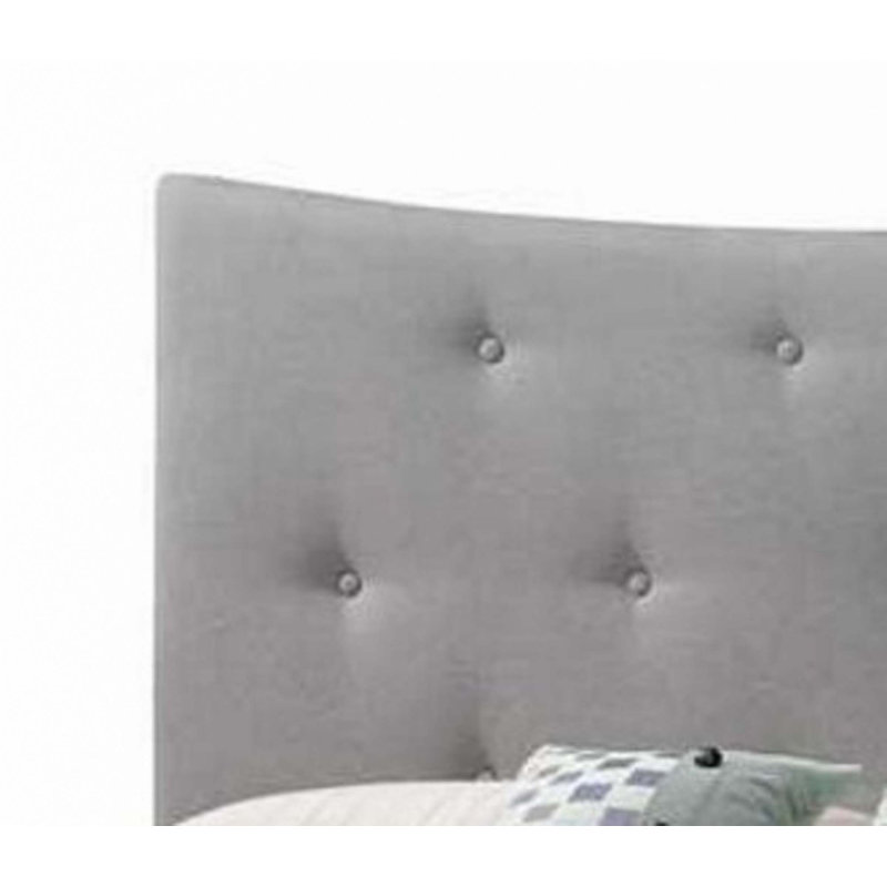 Grand lit Venacha en tissu gris