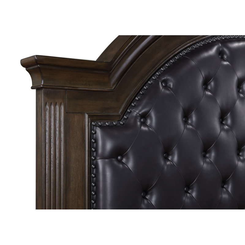 Lit plateforme en cuir Katwa, Grand