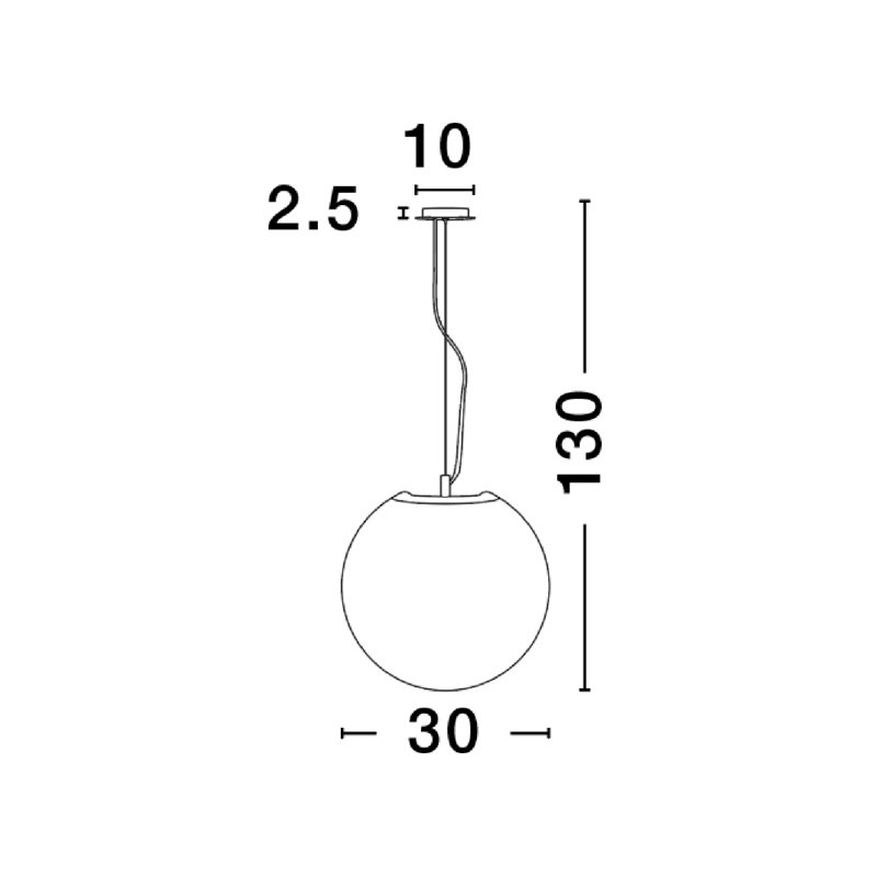 Nevoso 1 - Light White Sphere Pendant
