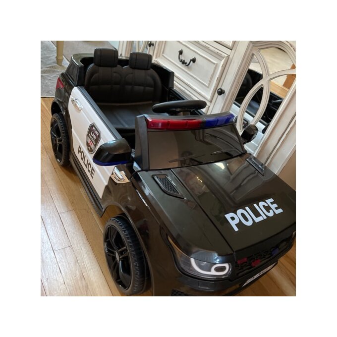 12V Kids Electric Car Battery Powered Ride On Toy Police Car with Remote Control, Black photo review