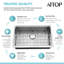 Attop 30'' L X 19'' W Single Bowl Stainless Steel Undermount Kitchen Sink With Accessories