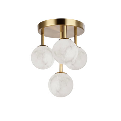 Plafonnier encastré 4 lumières Jarman - Albâtre