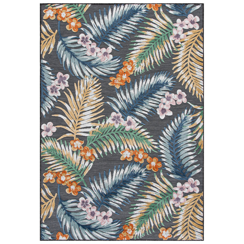 Tapis Cabana 451 à motif floral pour intérieur/extérieur, Rectangle 6'-5 x 9'-6
