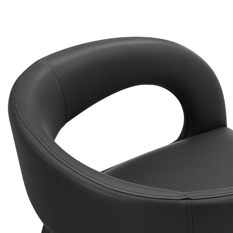 Modway Pinnacle Vegan Leather Dining Chair, Black