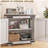 HOMCOM modern farmhouse style sideboard with barn doors and adjustable shelves, kitchen storage cabinet with wooden legs, retro white and brown