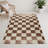 Checkered Beige Indoor and Outdoor Area Rug-1809905929