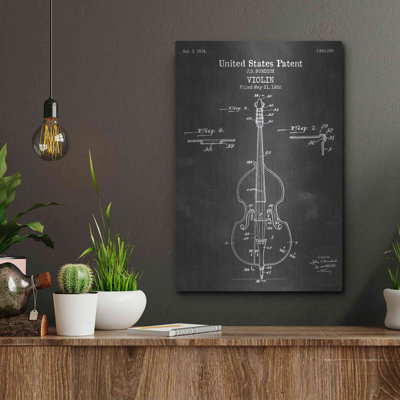 Art mural en métal Violin Blueprint