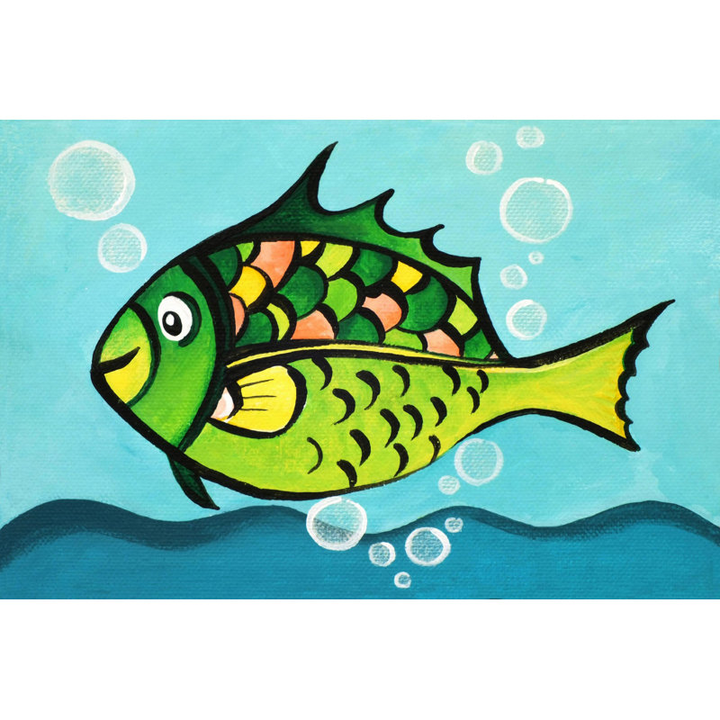 «One Fish», reproduction sur toile tendue, H 24 po x l 36 po x P 1,5 po