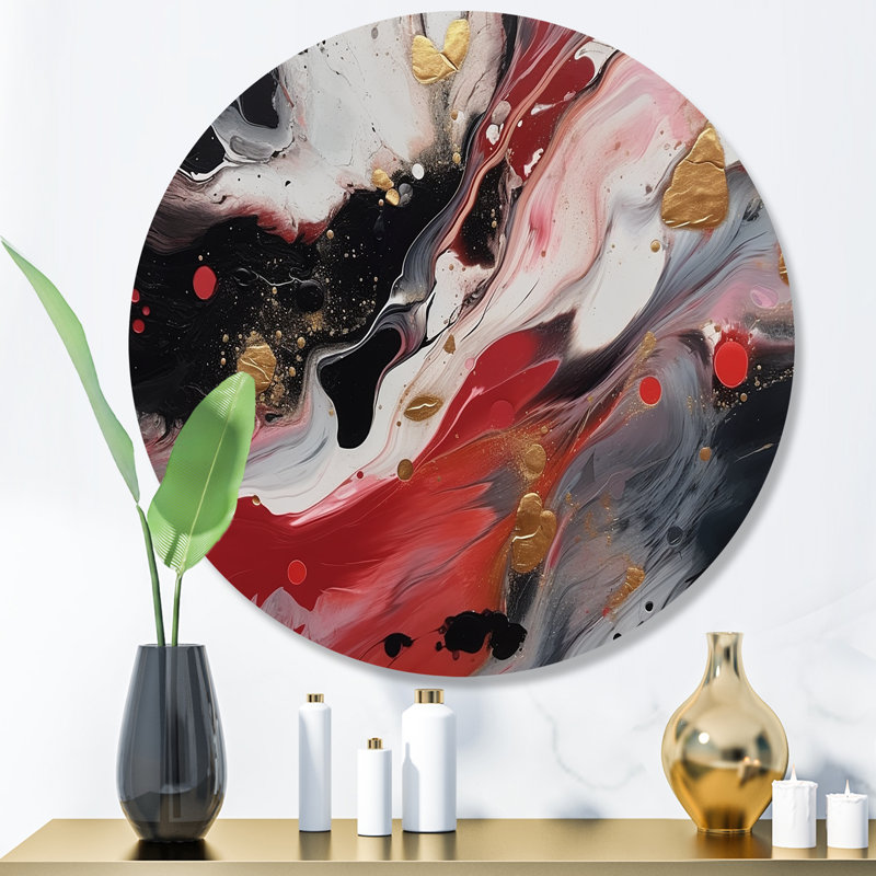 Glam Abstract Wall Decor on Metal, 36" H x 36" W x 1" D