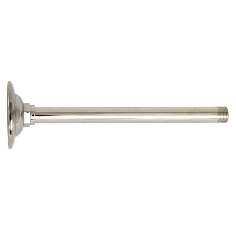 Bras de douche de plafond avec bride, Nickel poli