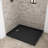 Streamline 42 in. x 34 in. Corner Acrylic Shower Base in Glossy Black with Left Drain, Drain Included