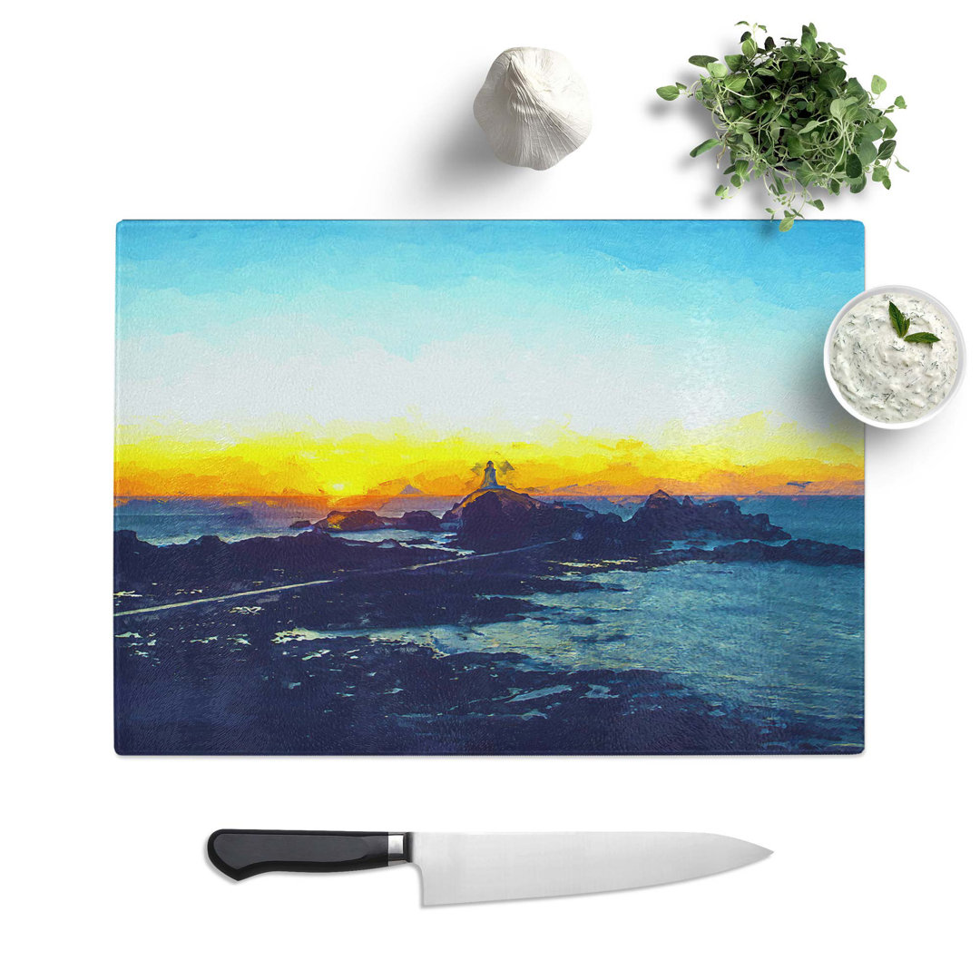 Glass Lighthouse in Jersey in Abstract Chopping Board