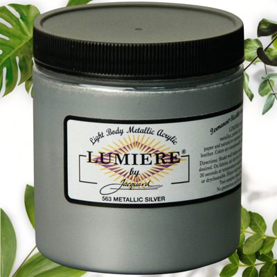 Metallic Fabric Paint 8oz Silver