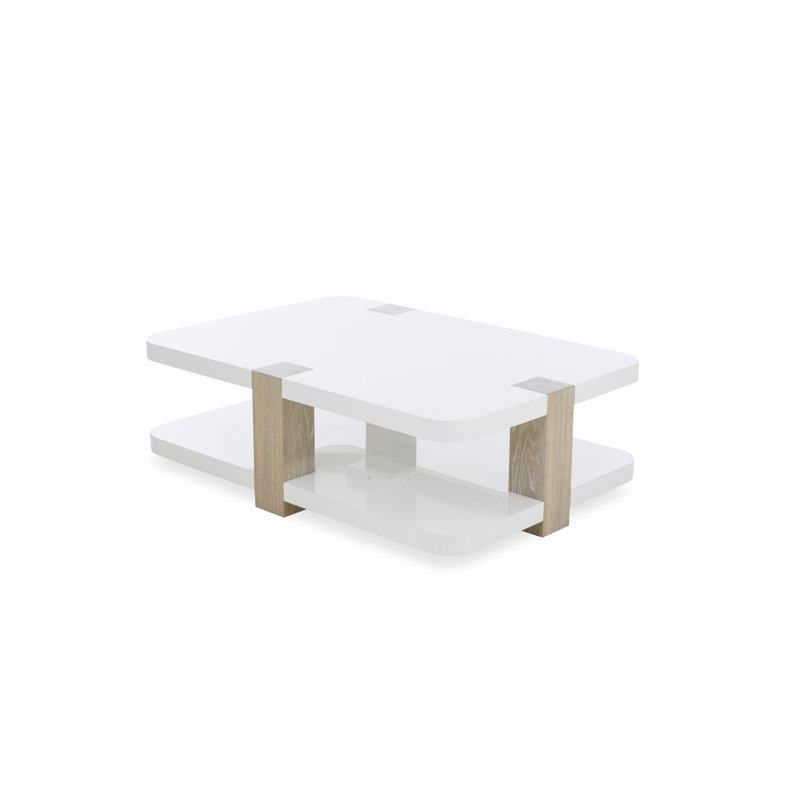 Cadence Solid Wood Cocktail Table, Sand Cerused