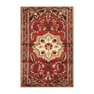 Tapis traditionnel rouge / beige