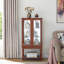 Armoire d'entrée, vitrine d'exposition, vitrine lumineuse avec espace de rangement ouvert (ampoule E26 non incluse)-254070436