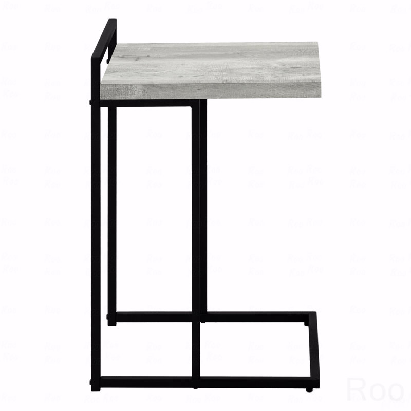 Table d'appoint, en forme de C, bout, côté, collation, stratifié, métal, contemporain, moderne, Gris clair, Noir