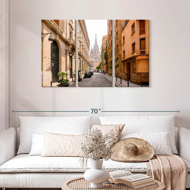Sebbie Barcelona Cathedral From The Street, 28" H x 45" W