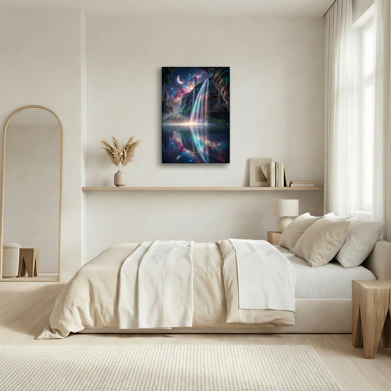 Ensemble d'une toile murale « Cascade cosmique », 40"H x 28"W, Toile tendue
