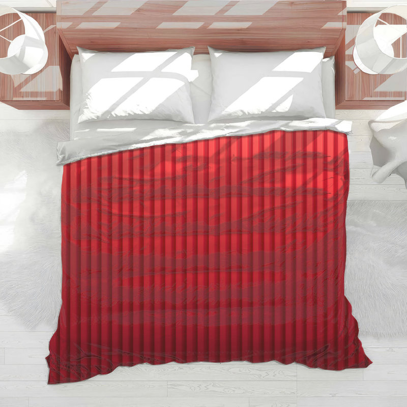 Red Vertical Stripes Comforter, King
