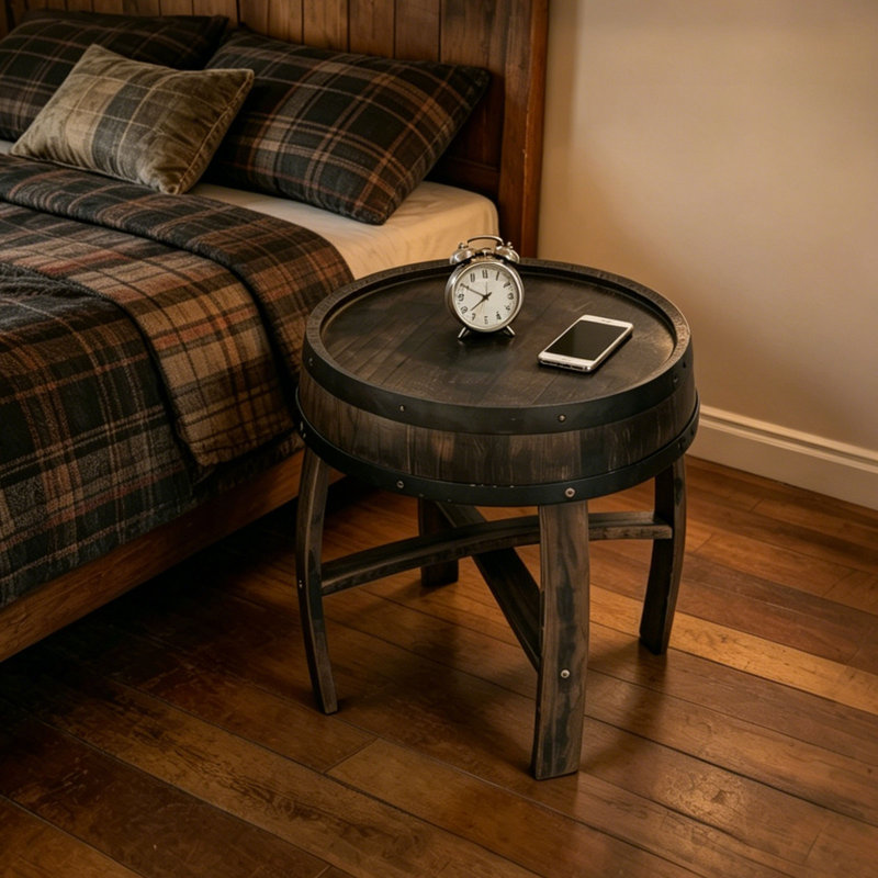 Table d'appoint ronde de style baril