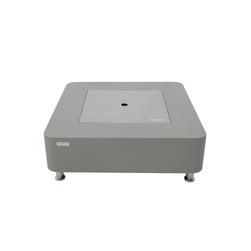 Space Gray Square Ethanol Fire Pit Table with Stainless Steel Burner