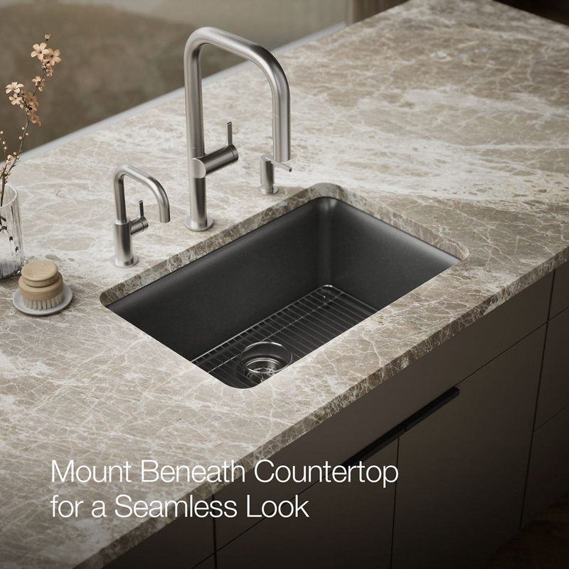 Cairn® Neoroc 27-1/2" x 18-5/16" x 9-1/2" Undermount Kitchen Sink, Matte Graphite