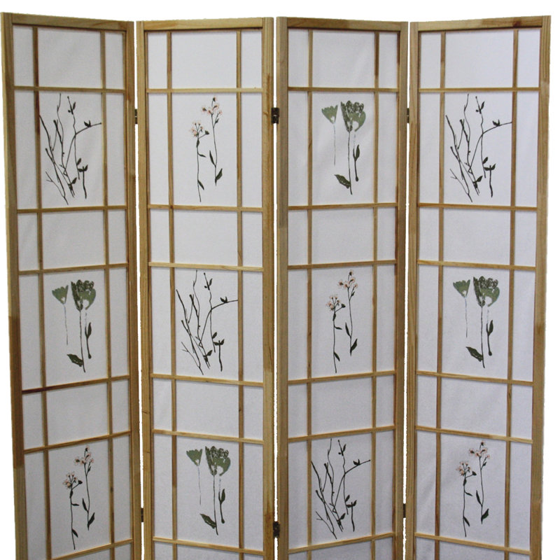 70 po de hauteur, écran 4, bois naturel, grande distinction asiatique, cloison décorative asiatique