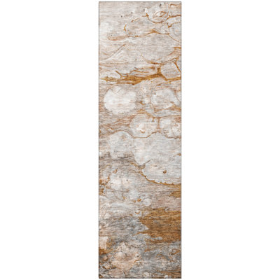 Premium Machine Washable Prisco Terracotta Rug