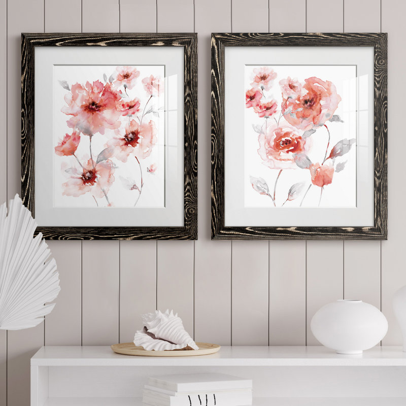 Translucent Blush I - ensemble de 2 reproductions d'art, Blanc, H 20 po x l 17 po x P 1 po, H 31,5 po x l 47 po x P 1,5 po