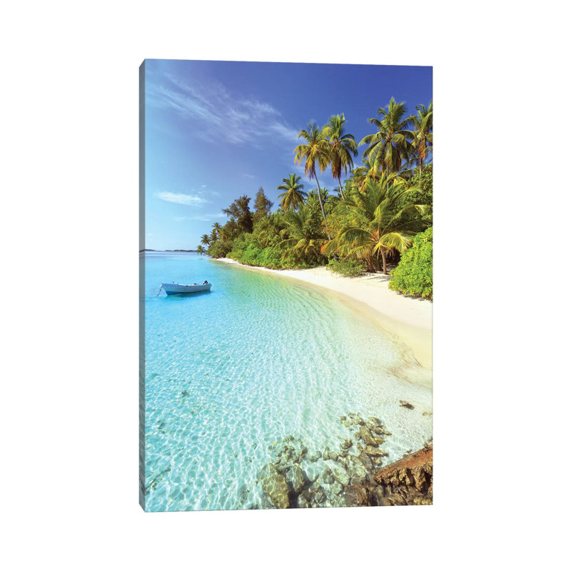 Idyllic Beach, Maldives by Matteo Colombo - Wrapped Canvas Print, 20.32 cm H x 30.48 cm W