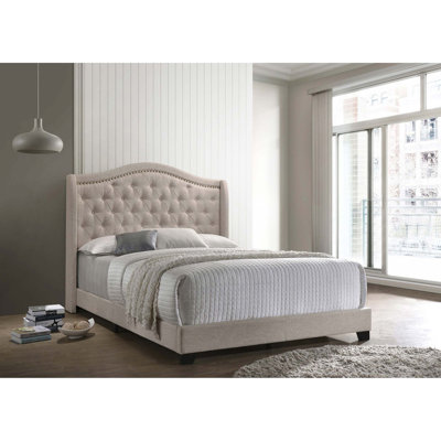 Copper Upholstered Wingback Bed