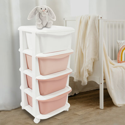 4 Drawer Storage Drawer with Wheels