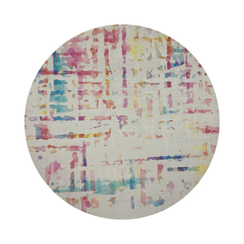 Coco Pink Vegan Leather Round Coasters, Cream