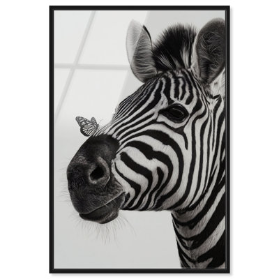 Décoration murale encadrée «Zebra Tiny Invité I» par Notoriart, cadre noir, H 25 po x l 17 po