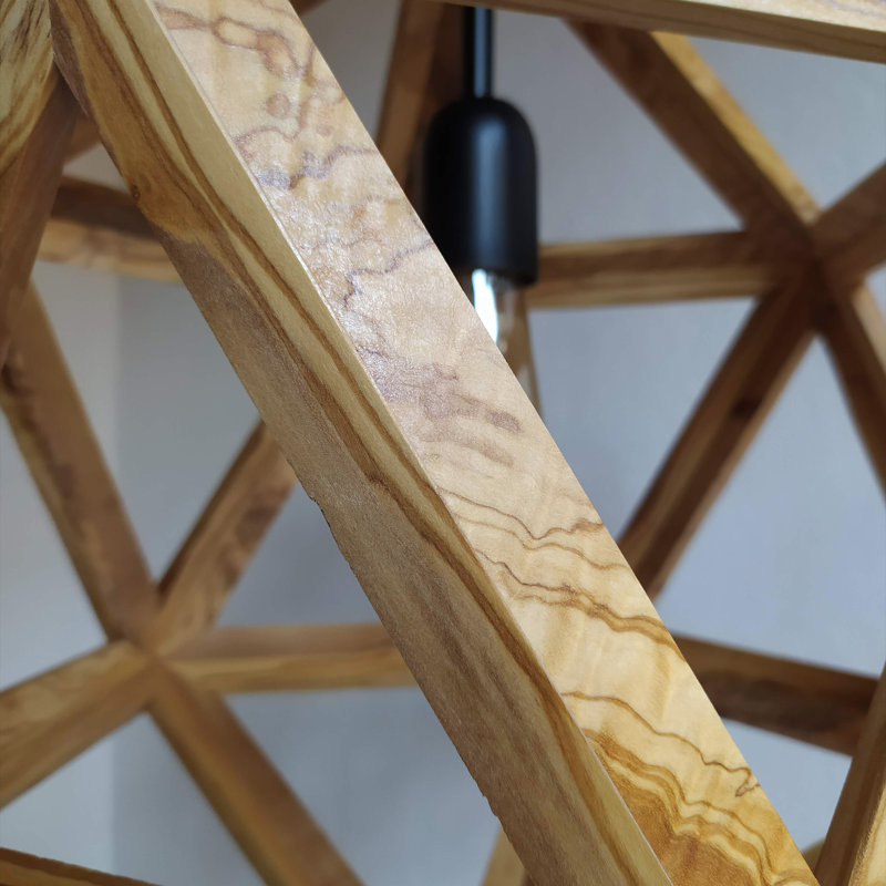 Chetek 1 - Light Oil Geometric Pendant, Natural Wood
