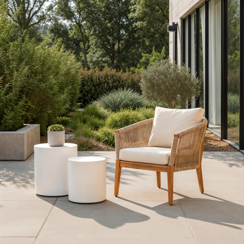 Ensemble de 2 tables d'appoint en béton pour l'extérieur Mahbuba