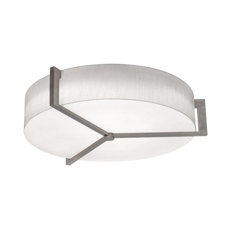Leeroy LumaFuse Flush Mount, 6" H  x 27.15" W x 27.15" D, White, Weathered Gray/White