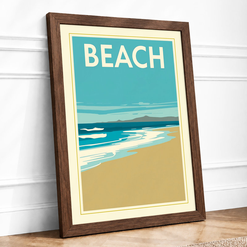 Beach Horizons Minimalist - Print, Walnut, A3 - 42.0 x 29.7 cm