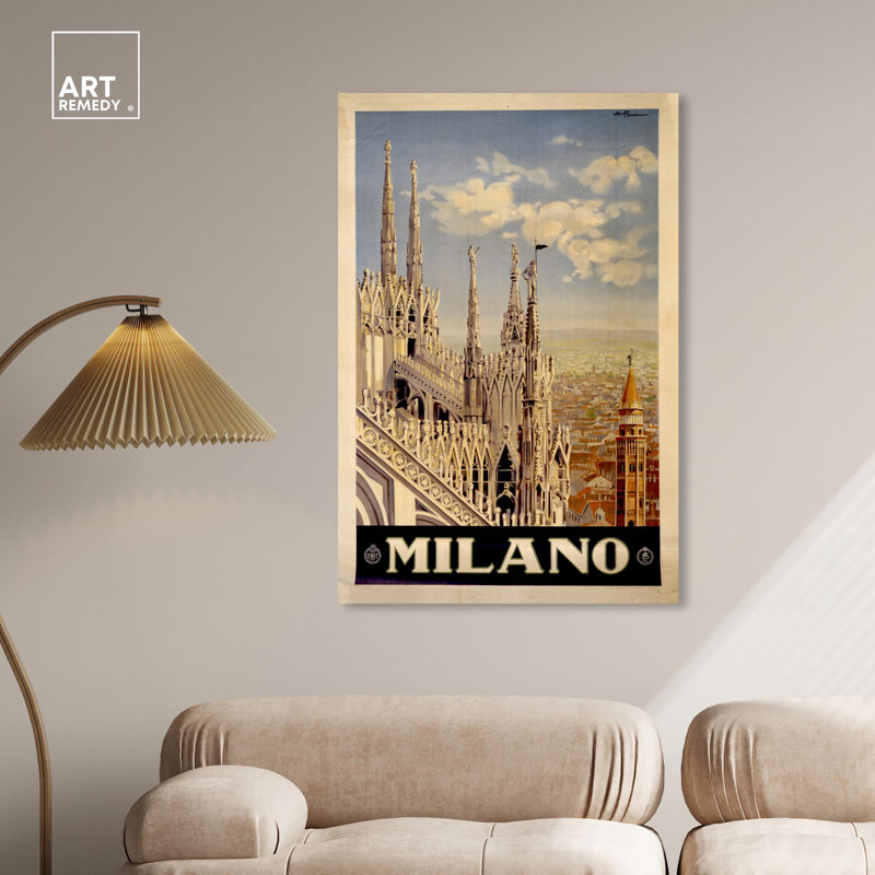 Milano Vintage Poster Canvas Art Prints, 10" x 15", Gallery Wrapped