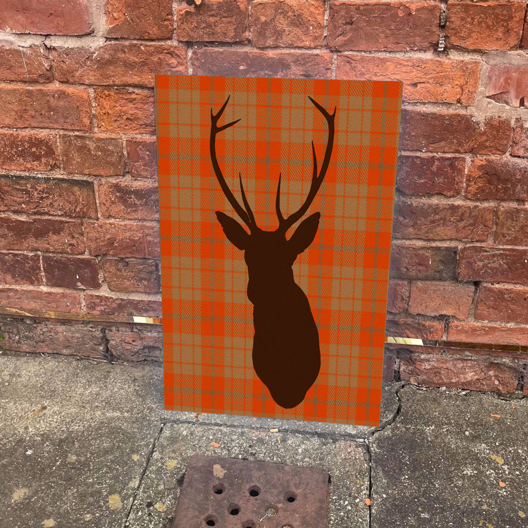 Wanddekoration Deer Stag Tartan