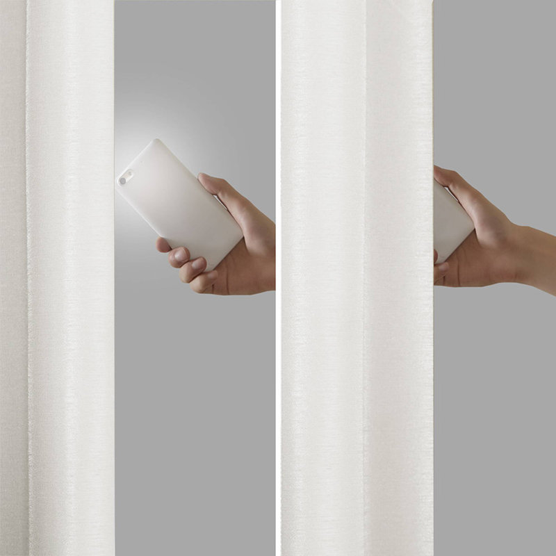 Karlita White Faux Silk Single 50x95" Blackout Window Curtain Panel, White, 50" W x 95" L