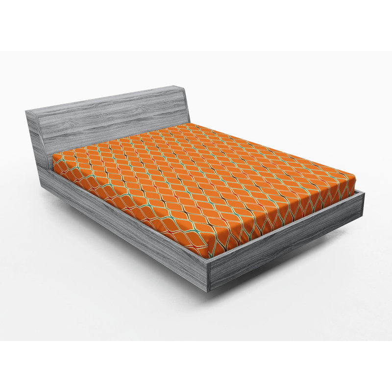 Microfiber Geometric Fitted Sheet, Full Fitted Sheet