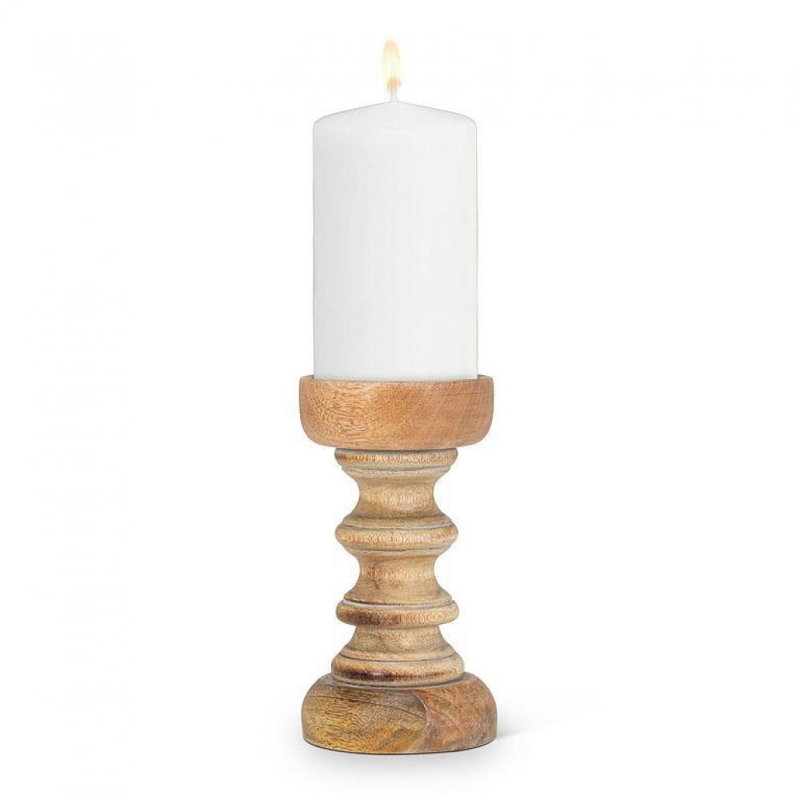 Tabletop Pillar, Gray Wash, 7.5" H x 4" W x 4" D